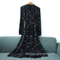 Women Long Sleeve Dot Casual Dress